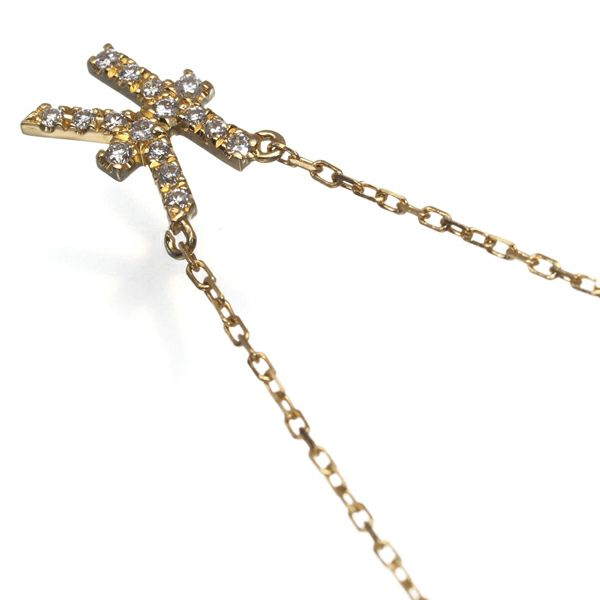 アーカー ネックレス ダイヤ 0.06ct  イニシャル K K18YG 