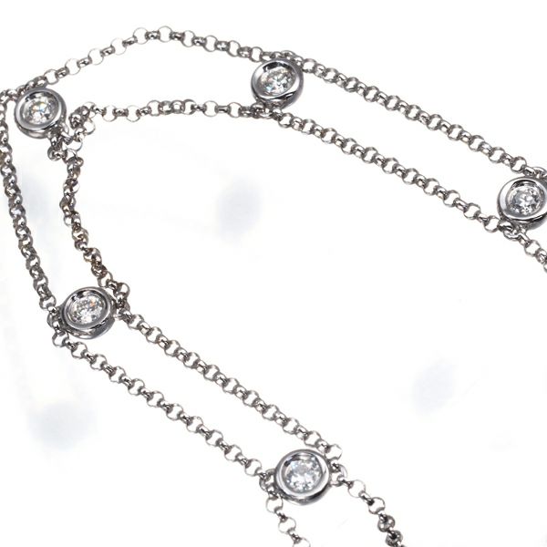ヴァンドーム ブレスレット ダイヤ 0.21ct  ステーション 5P K18WG 