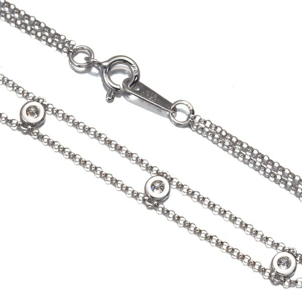 ヴァンドーム ブレスレット ダイヤ 0.21ct  ステーション 5P K18WG 