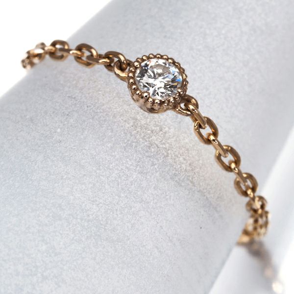 メザンジュ リング ダイヤ 0.07ct フリル チェーン 10号 K18PG 