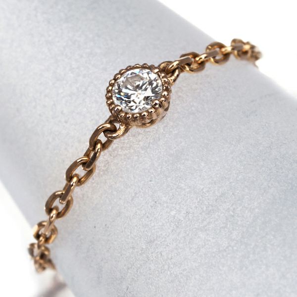 メザンジュ リング ダイヤ 0.07ct フリル チェーン 10号 K18PG 
