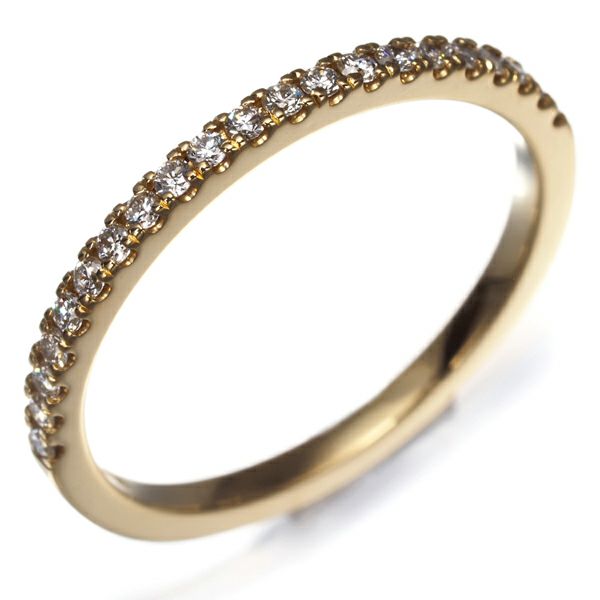 アーカー リング ダイヤ 0.16ct ティナ ハーフエタニティ 8号 K18YG 