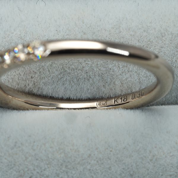 カシケイ リング ダイヤ 0.30ct ライン ハーフエタニティ K18BG 