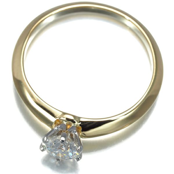 ティファニー リング ダイヤ 0.45ct H VVS1 ソリティア 11号 K18YG/Pt950 鑑定書