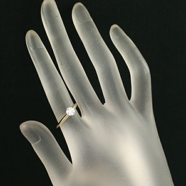 ティファニー リング ダイヤ 0.45ct H VVS1 ソリティア 11号 K18YG/Pt950 鑑定書