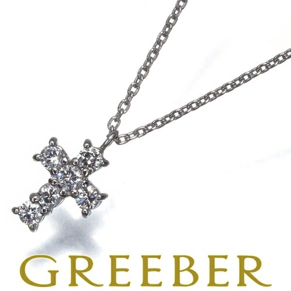 ヴァンドーム ネックレス ダイヤ 0.18ct  クロス Pt900/Pt850 