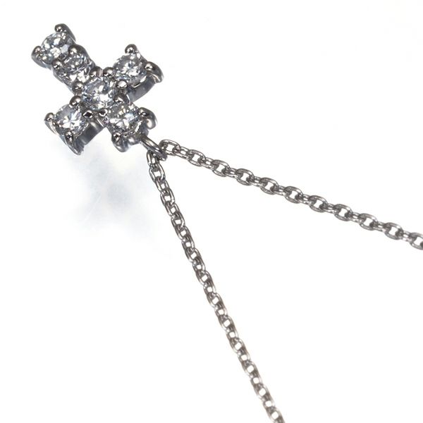 ヴァンドーム ネックレス ダイヤ 0.18ct  クロス Pt900/Pt850 