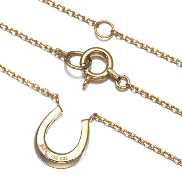 SJX ネックレス ダイヤ 0.02ct  ホースシュー K18YG 