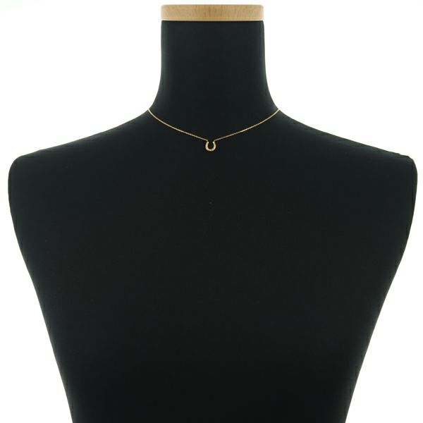 SJX ネックレス ダイヤ 0.02ct  ホースシュー K18YG 