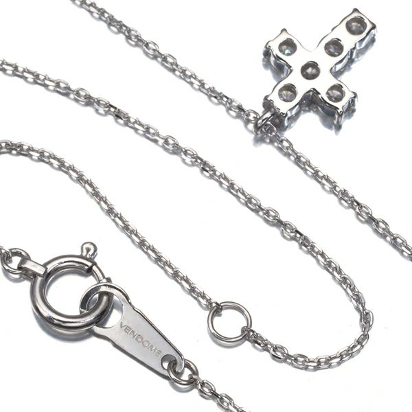 ヴァンドーム ネックレス ダイヤ 0.30ct  クロス Pt900/Pt850 