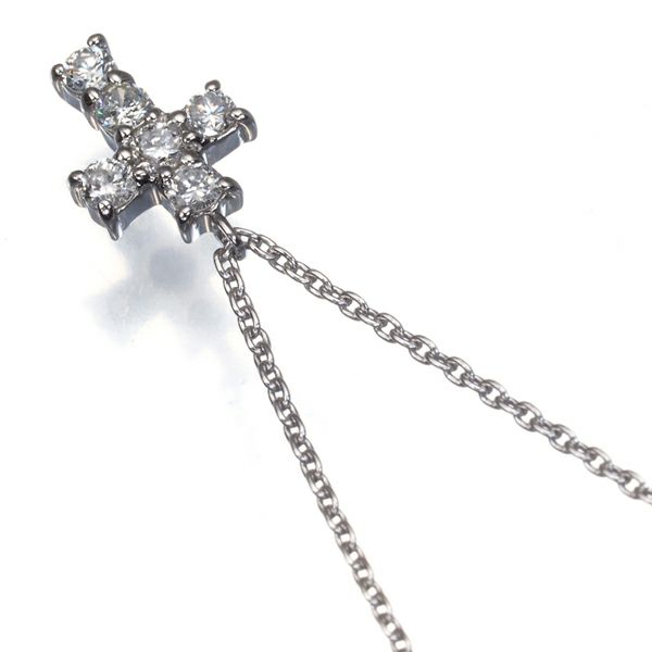 ヴァンドーム ネックレス ダイヤ 0.18ct  クロス Pt900/Pt850 
