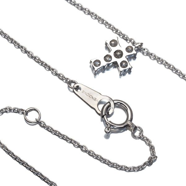 ヴァンドーム ネックレス ダイヤ 0.18ct  クロス Pt900/Pt850 