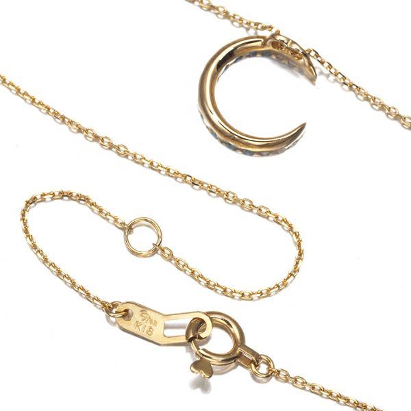 スタージュエリー ネックレス ダイヤ 0.08ct/0.02ct  ムーン グラデーション K18YG 