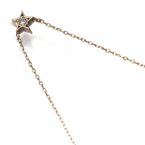 スタージュエリー ネックレス ダイヤ 0.02ct  スター K10YG 