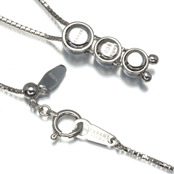 タサキ ネックレス ダイヤ 0.38ct  3P K18WG 