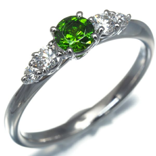 デマントイドガーネット 0.335ct ダイヤ 0.20ct   リング Pt900 鑑別書