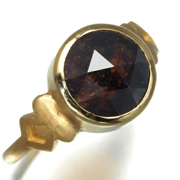 ブラウン ローズカットダイヤ 2.226ct   艶消し リング K18YG