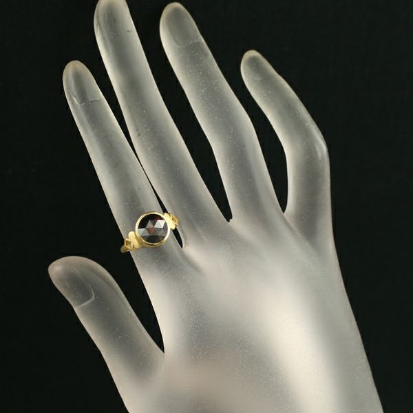 ブラウン ローズカットダイヤ 2.226ct   艶消し リング K18YG