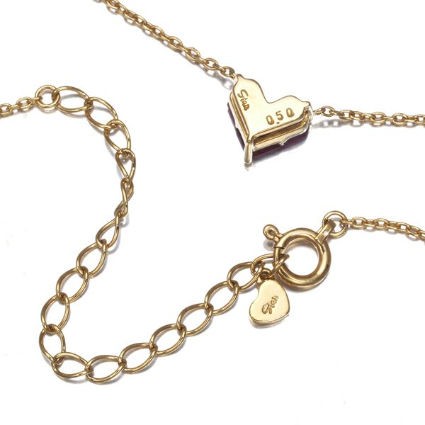 スタージュエリー ネックレス ルビー 0.50ct ミステリアスハート  K18YG 