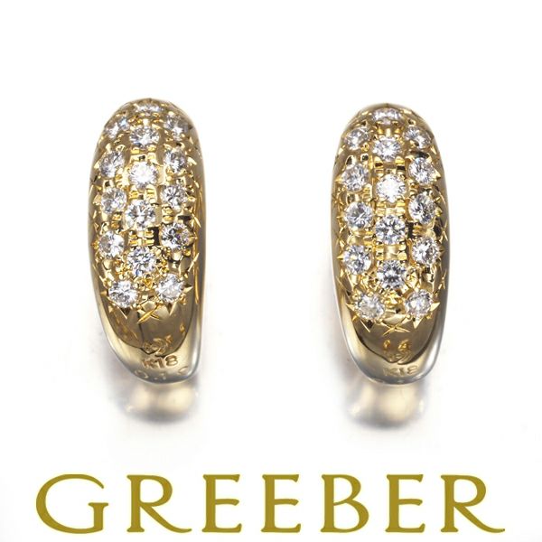 タサキ ピアス ダイヤ 0.19ct/0.19ct  パヴェ K18YG 