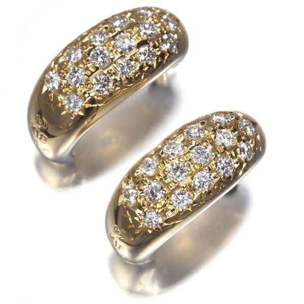 タサキ ピアス ダイヤ 0.19ct/0.19ct  パヴェ K18YG 