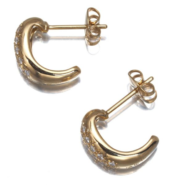 タサキ ピアス ダイヤ 0.19ct/0.19ct  パヴェ K18YG 