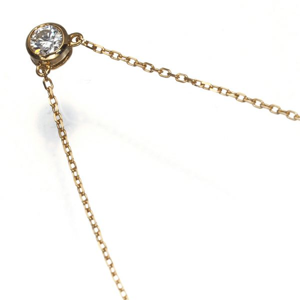 アーカー ネックレス ダイヤ 0.05ct   一粒 K18YG 
