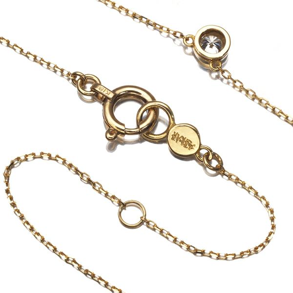 アーカー ネックレス ダイヤ 0.05ct   一粒 K18YG 