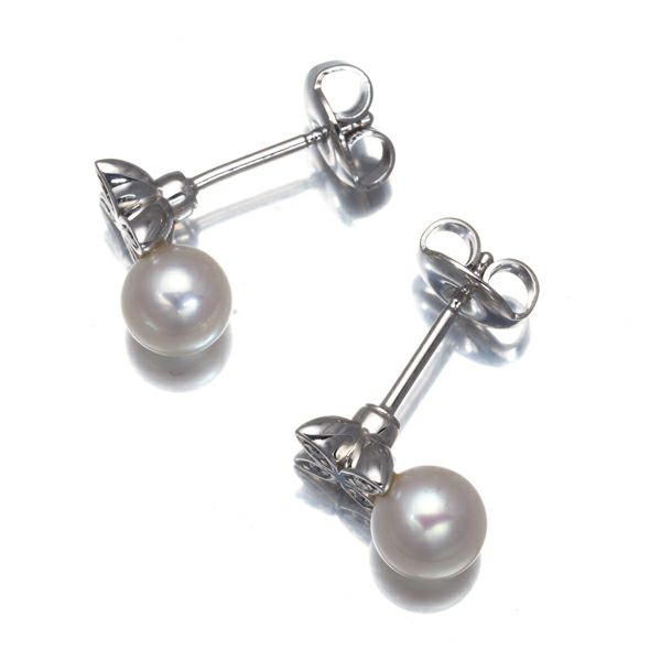 ミキモト ピアス アコヤパール 真珠 5.8mm ダイヤ   K18WG 