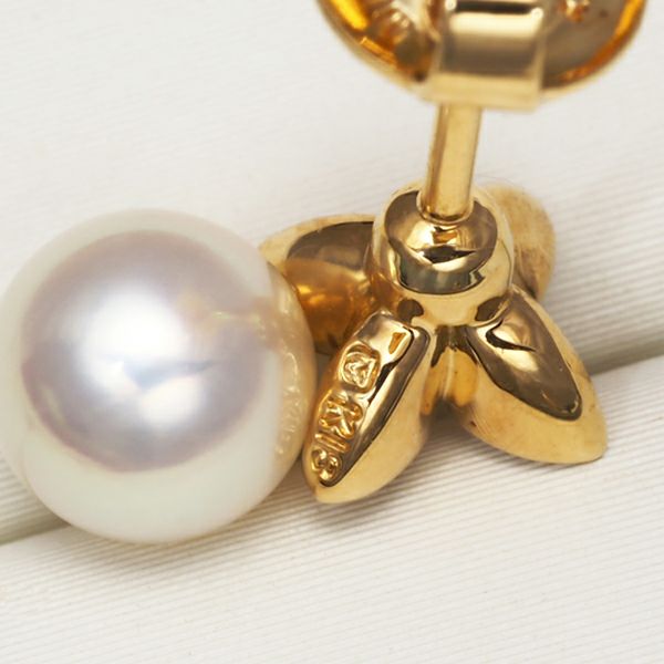 ミキモト ピアス アコヤパール 真珠 5.8mm ダイヤ   K18YG 