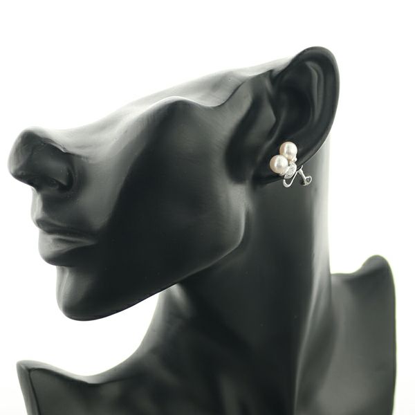 タサキ イヤリング パール 真珠 6.8-7.0mm ダイヤ 0.06ct/0.06ct   Pt900 