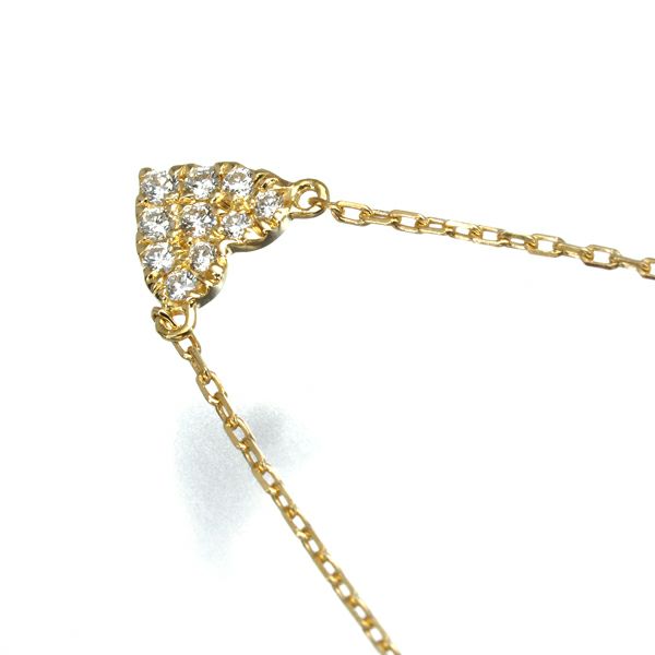 アーカー ネックレス ダイヤ 0.05ct ハートパヴェ  K18YG 