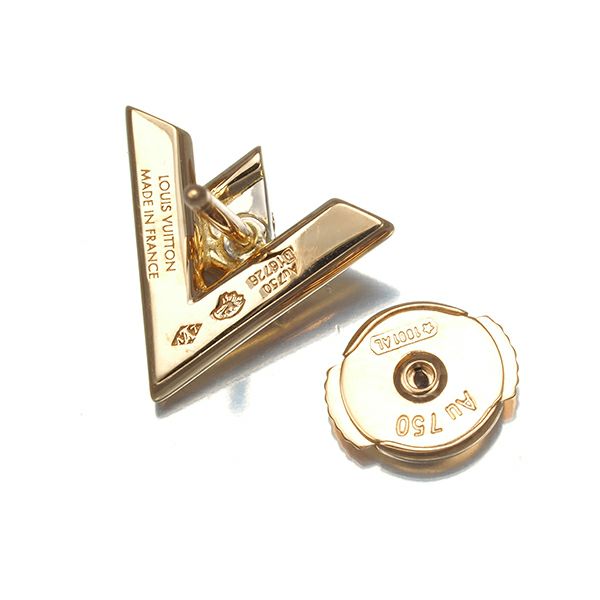 ルイヴィトン ピアス ダイヤ ピュス LV ヴォルト ワン 片耳 K18PG/WG 
