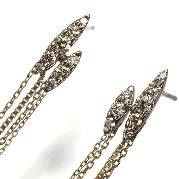 カシケイ ピアス ダイヤ 0.48ct ネイキッド 揺れる K18BG 