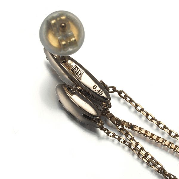 カシケイ ピアス ダイヤ 0.48ct ネイキッド 揺れる K18BG 