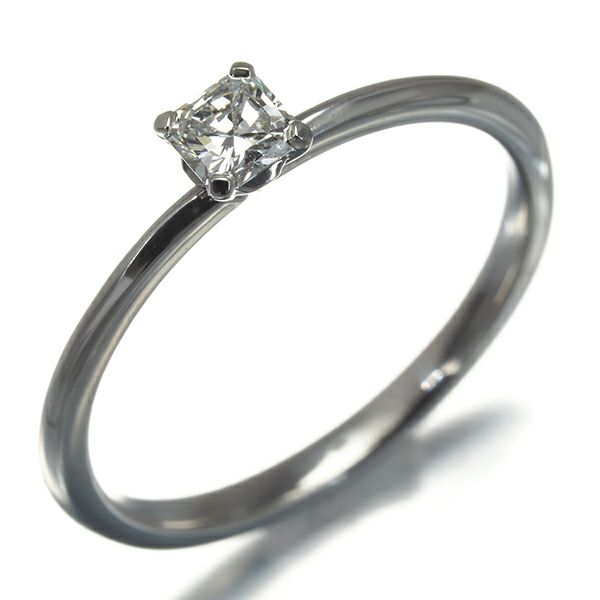 ティファニー リング ダイヤ 0.18ct G VVS2 3EX トゥルー ソリティア 11号 Pt950 鑑