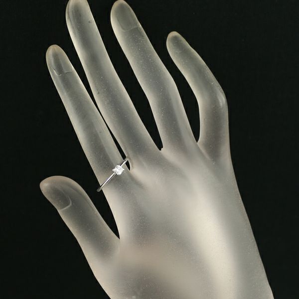 ティファニー リング ダイヤ 0.18ct G VVS2 3EX トゥルー ソリティア 11号 Pt950 鑑