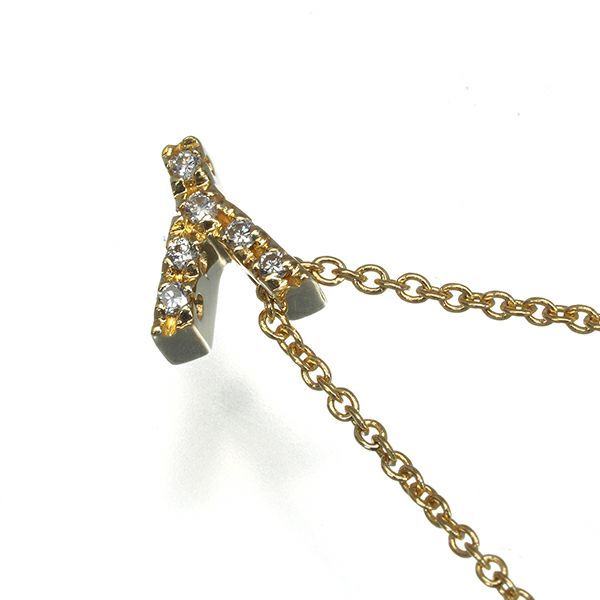 ポンテヴェキオ ネックレス ダイヤ 0.03ct  イニシャル Y K18YG 