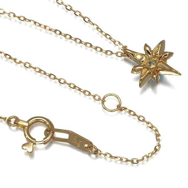 スタージュエリー ネックレス トパーズ 0.06ct ダイヤ  クロッシングスター  K18YG 