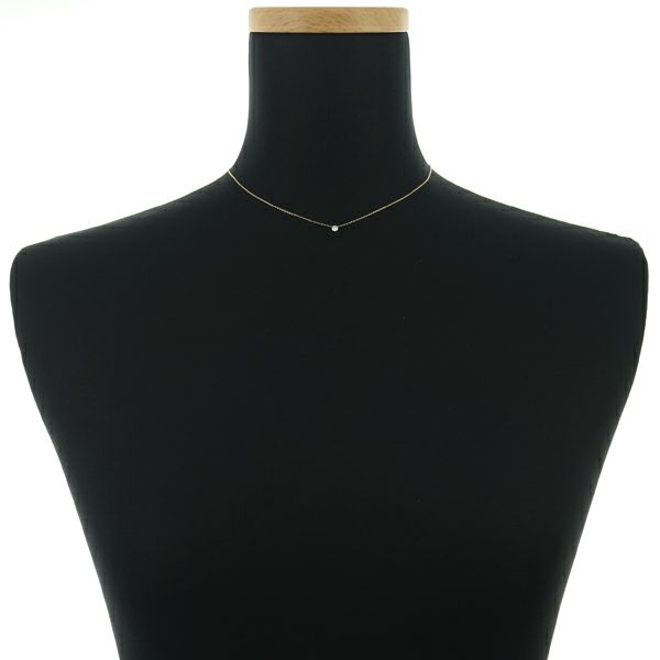 アガット ネックレス ダイヤ 0.10ct  一粒 K18YG 