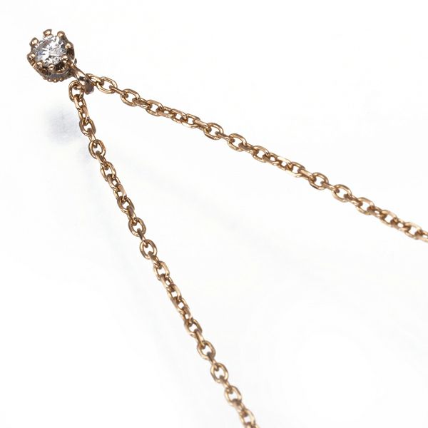 アガット ネックレス ダイヤ 0.03ct  一粒 K10PG 