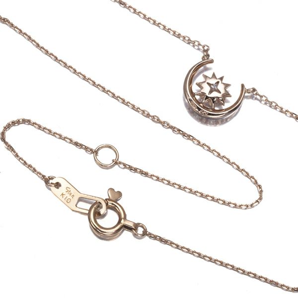 スタージュエリー ネックレス ホワイトトパーズ ダイヤ 0.01ct   K10PG 