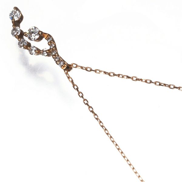 スタージュエリー ネックレス ダイヤ 0.12ct   K18PG 