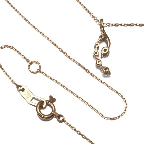 スタージュエリー ネックレス ダイヤ 0.12ct   K18PG 