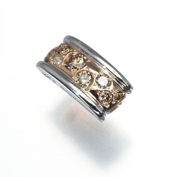 カシケイ ペンダントトップ ダイヤ 0.30ct メランジェ  K18WG/PG 