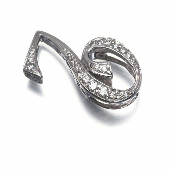 ゆきざき ペンダントトップ ダイヤ 0.17ct ノンブル ナンバー No.2 K18WG 