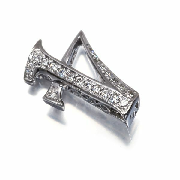ゆきざき ペンダントトップ ダイヤ 0.18ct ノンブル ナンバー No.4 K18WG 
