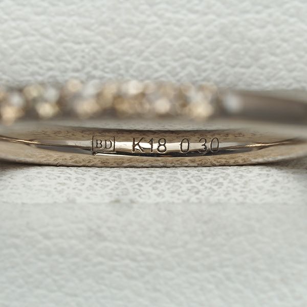 カシケイ リング ダイヤ 0.30ct ライン ハーフエタニティ 8.5号 K18BG 