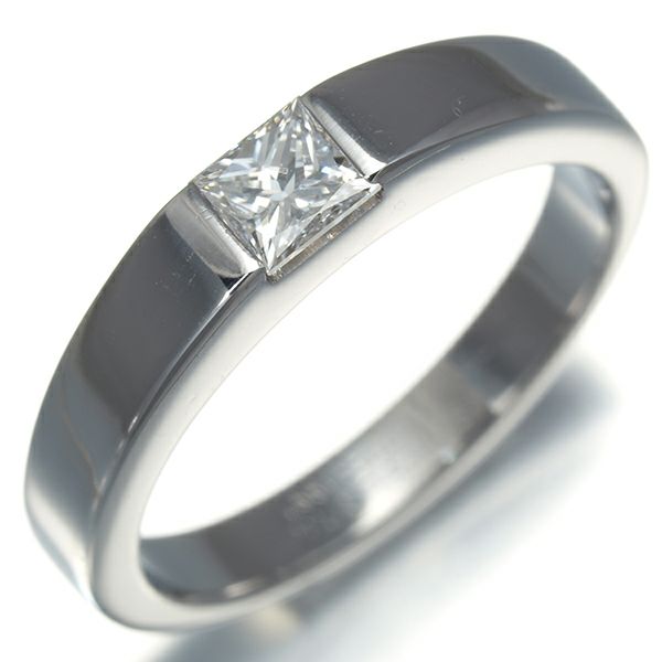 カルティエ リング ダイヤ 0.25ct タンク 50号 K18WG 