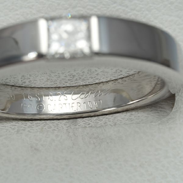 カルティエ リング ダイヤ 0.25ct タンク 50号 K18WG 